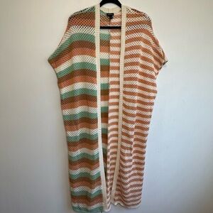 Torrid Sz 1X / 2X Floor Length Multi-Color Cardigan Crochet Sweater